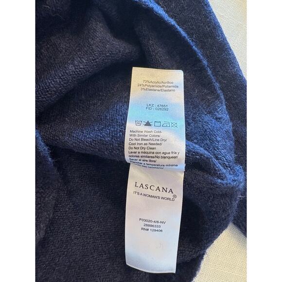 LASCANA Boatneck Blue Sweater | Tie Waist Cozy Lightweight Fall Top | SMALL - Picture 8 of 8